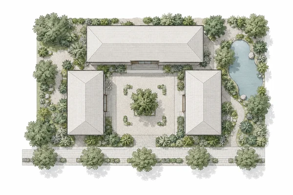 鸟瞰图转顶视空间关系图